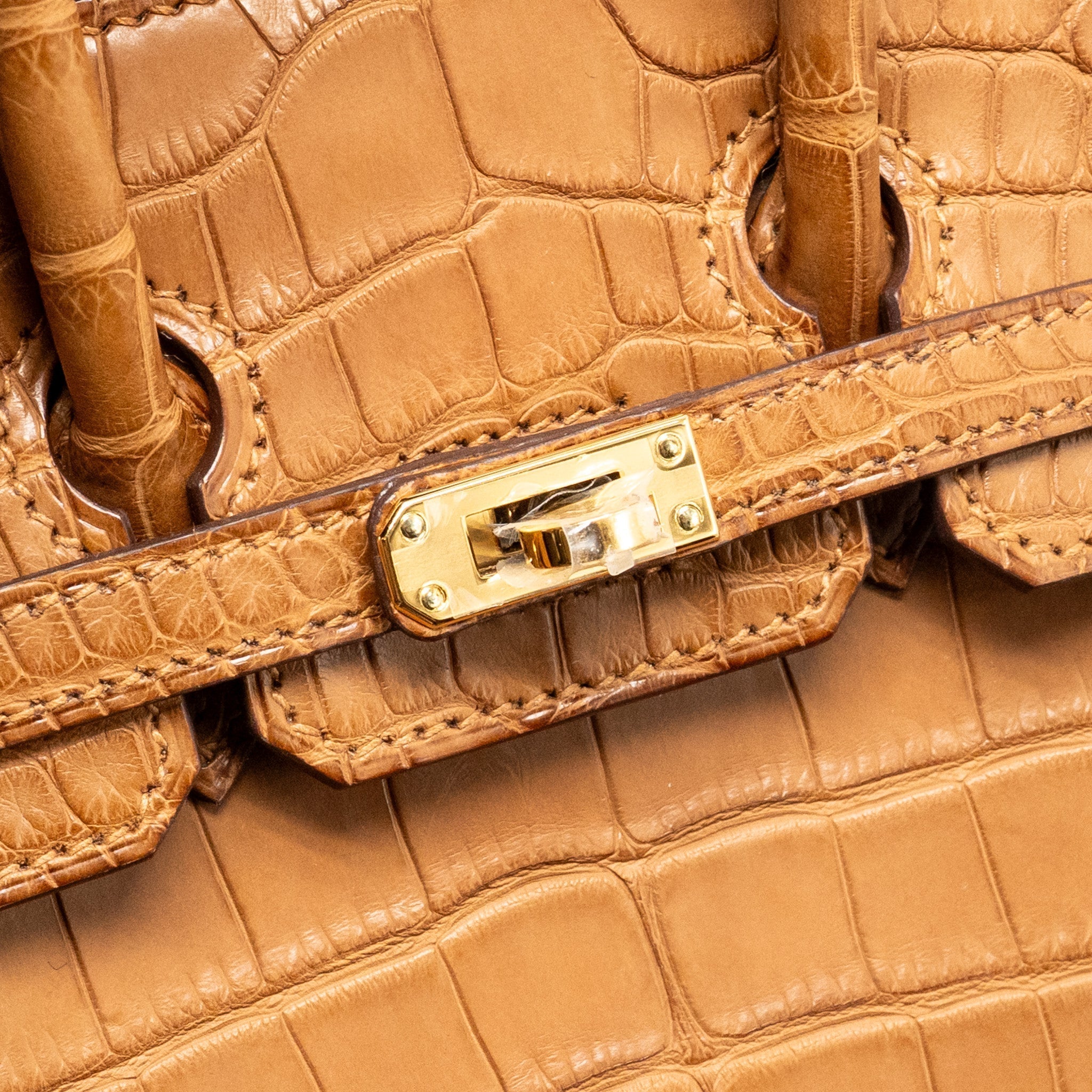 HERMES BIRKIN 20 ALLIGATOR MISSISSIPPIENSIS MAT GOLD GHW