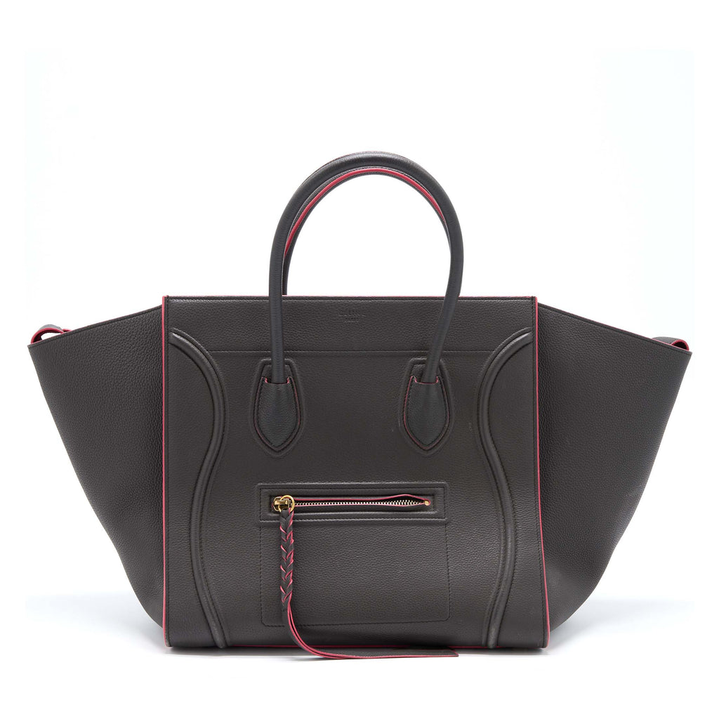 LARGE PHANTOM LUGGAGE BAG CALFSKIN DARK GREY/PINK