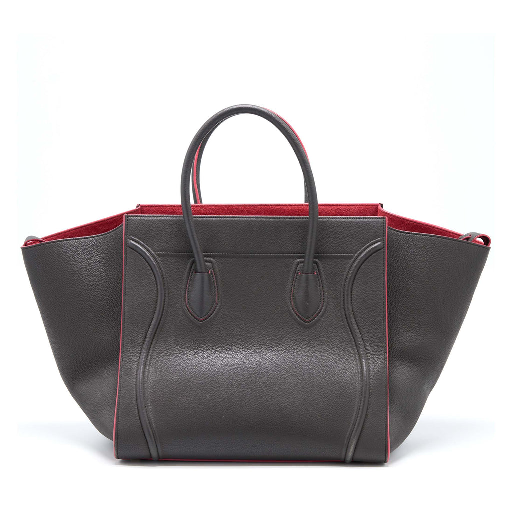 LARGE PHANTOM LUGGAGE BAG CALFSKIN DARK GREY/PINK