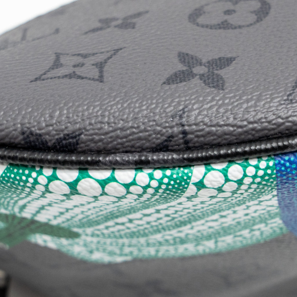 X YAYOI KUSAMA REVERSE MONOGRAM ECLIPSE MAXI BUMBAG CANVAS GREY/ MULTICOLOUR DARK SILVER HARDWARE