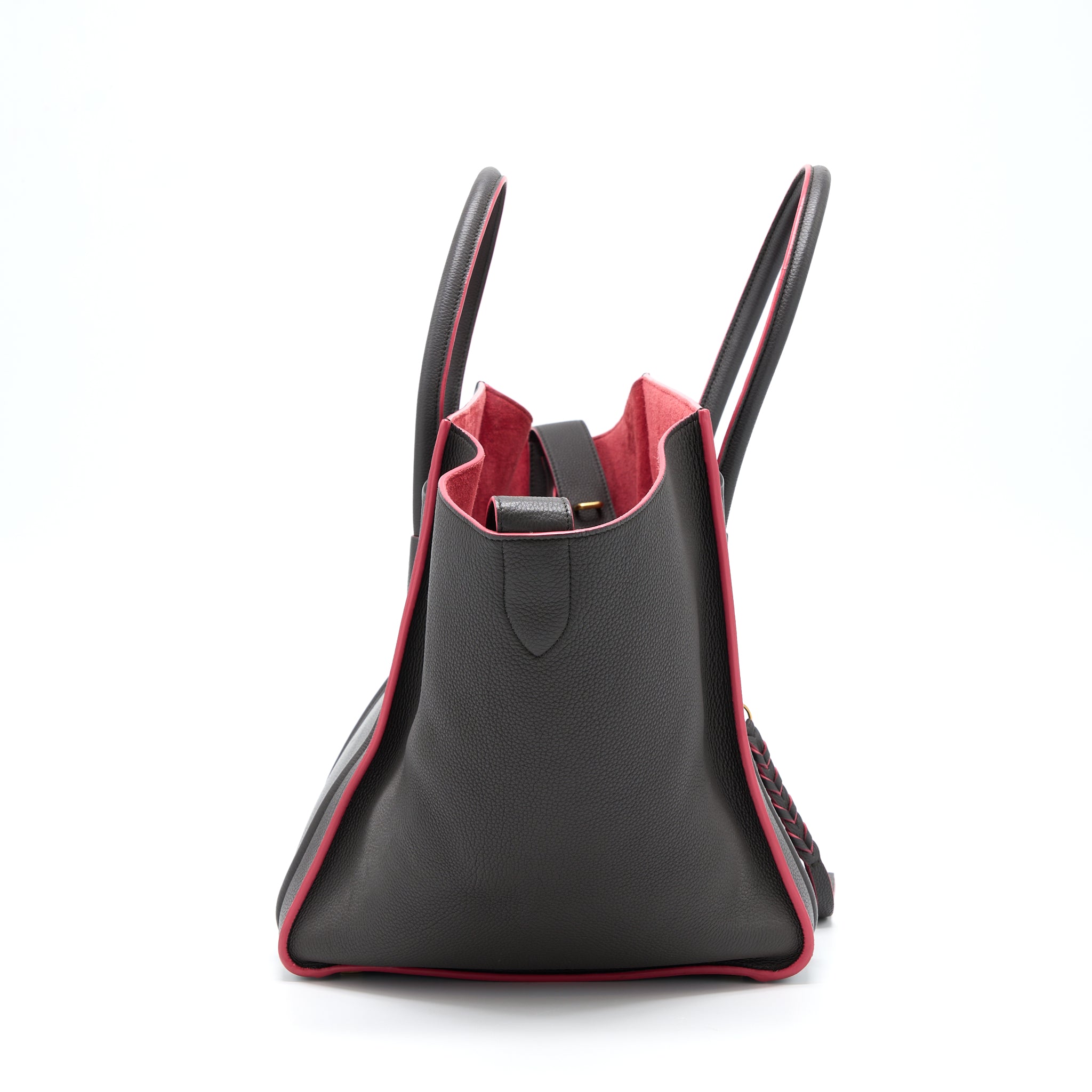 LARGE PHANTOM LUGGAGE BAG CALFSKIN DARK GREY/PINK