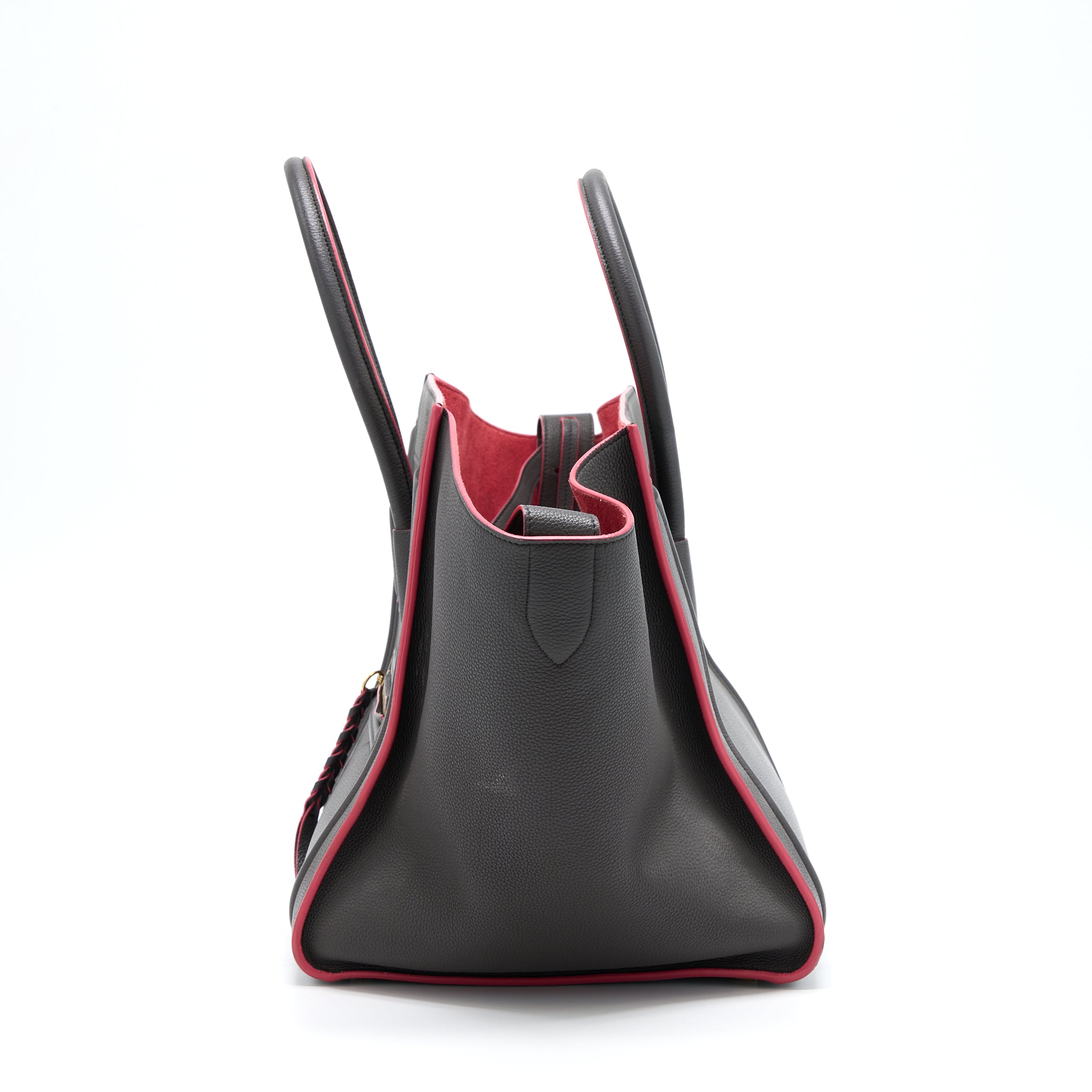 LARGE PHANTOM LUGGAGE BAG CALFSKIN DARK GREY/PINK