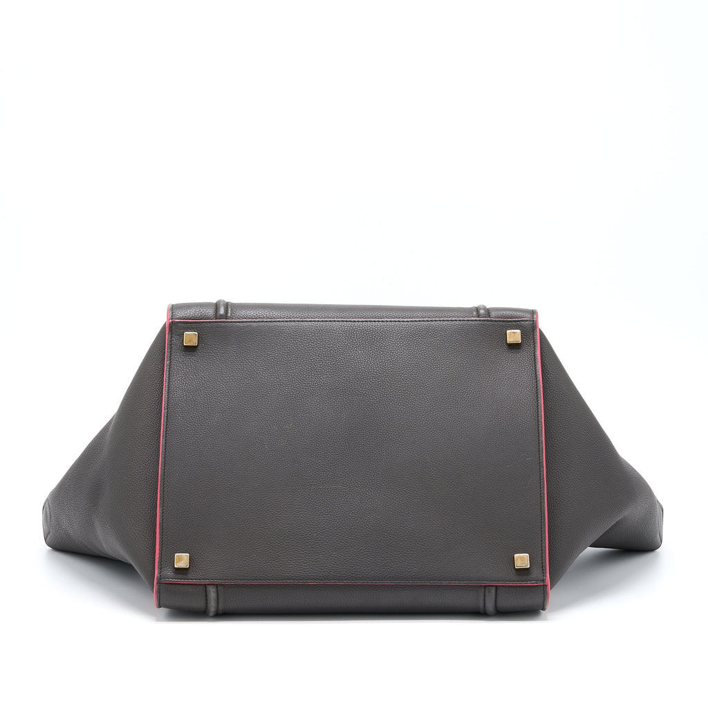 LARGE PHANTOM LUGGAGE BAG CALFSKIN DARK GREY/PINK