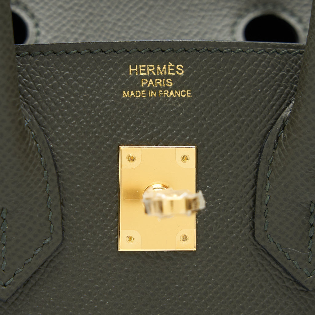 HERMES BIRKIN 25 C6 VERT DE GRIS EPSOM LEATHER GHW