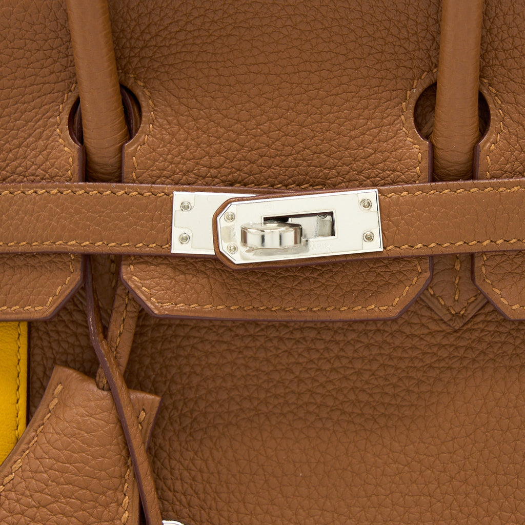 HERMES BIRKIN 25 OFFICER TOGO/SWIFT GOLD/AMBRE SHW