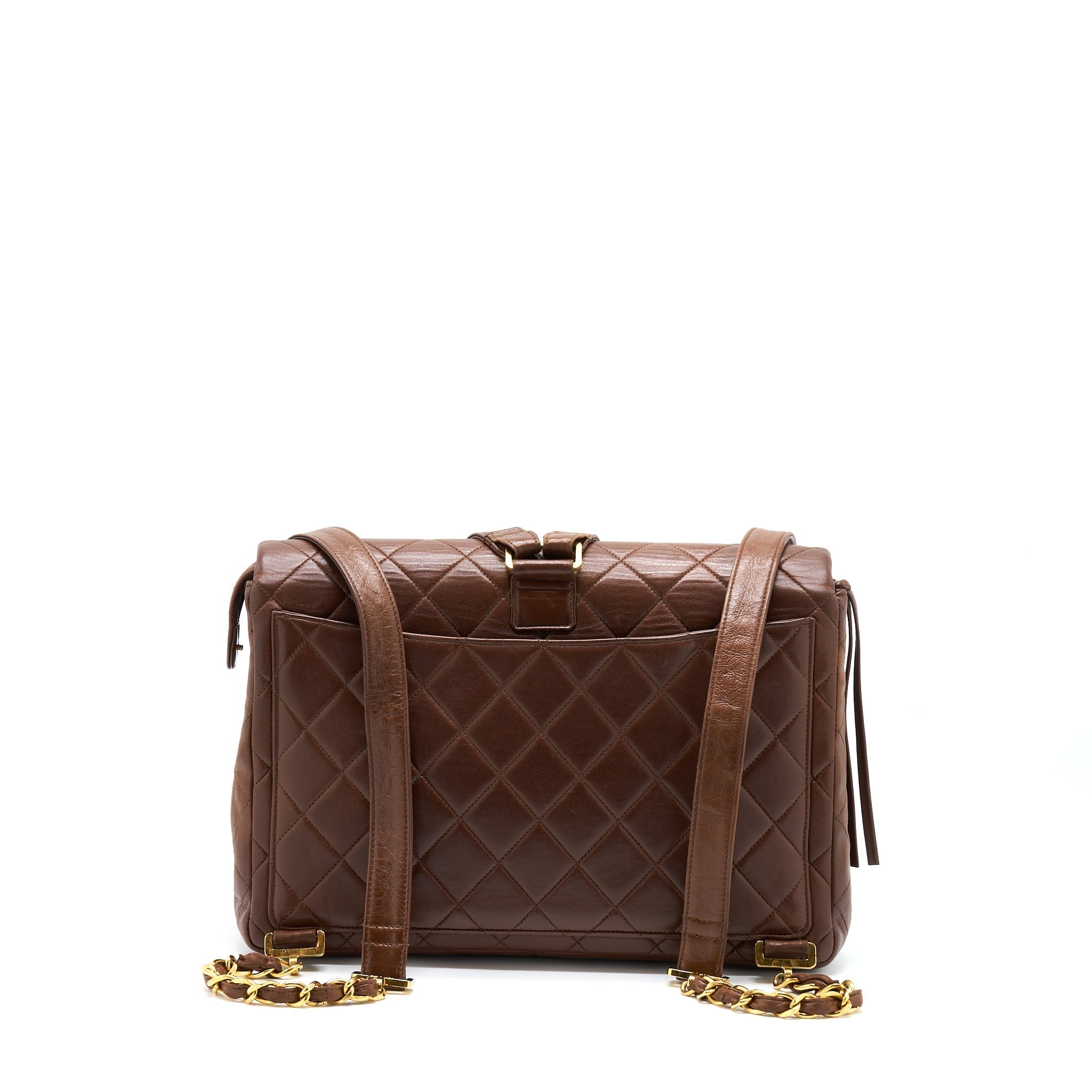VINTAGE CLASSIC TIMELESS BACKPACK LAMBSKIN BROWN GHW