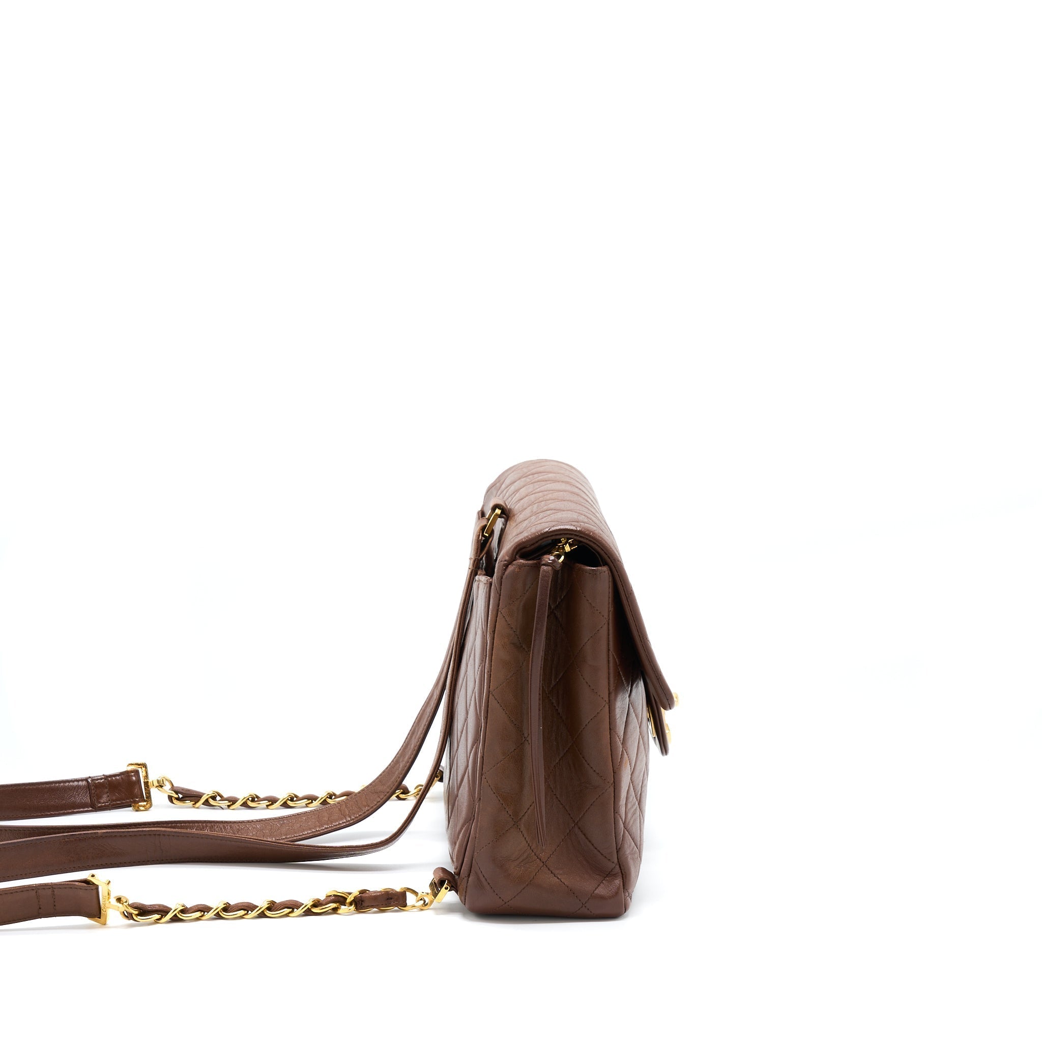 VINTAGE CLASSIC TIMELESS BACKPACK LAMBSKIN BROWN GHW