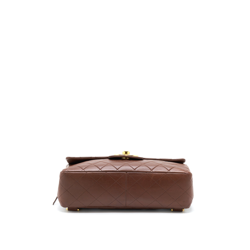 VINTAGE CLASSIC TIMELESS BACKPACK LAMBSKIN BROWN GHW