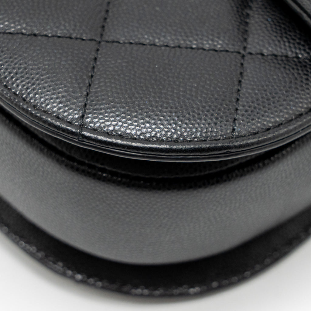 22B ROUND MESSENGER BAG CAVIAR BLACK GHW (MICROCHIP)