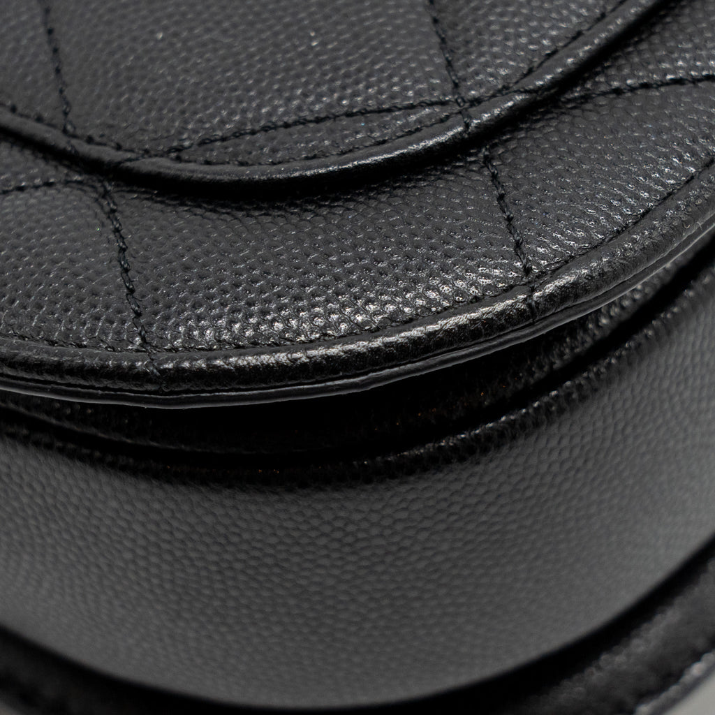 22B ROUND MESSENGER BAG CAVIAR BLACK GHW (MICROCHIP)