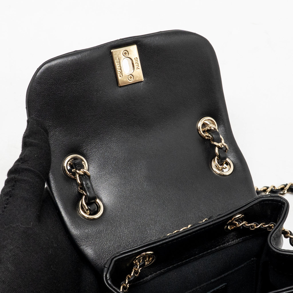 MINI DUMA BACKPACK CALFSKIN BLACK LGHW (MICROCHIP)