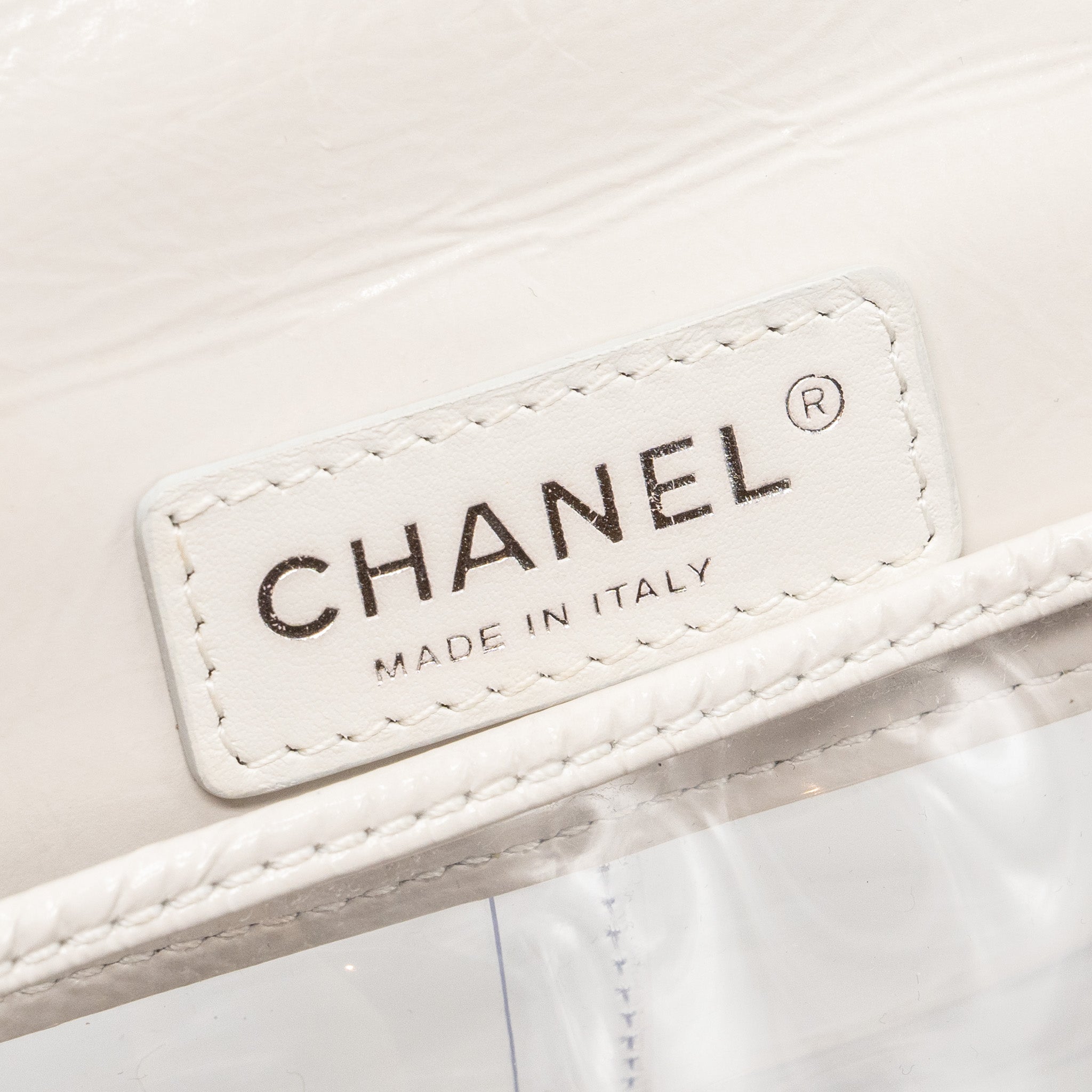 TRANSPARENT BACKPACK PVC/SHINY CALFSKIN WHITE SHW