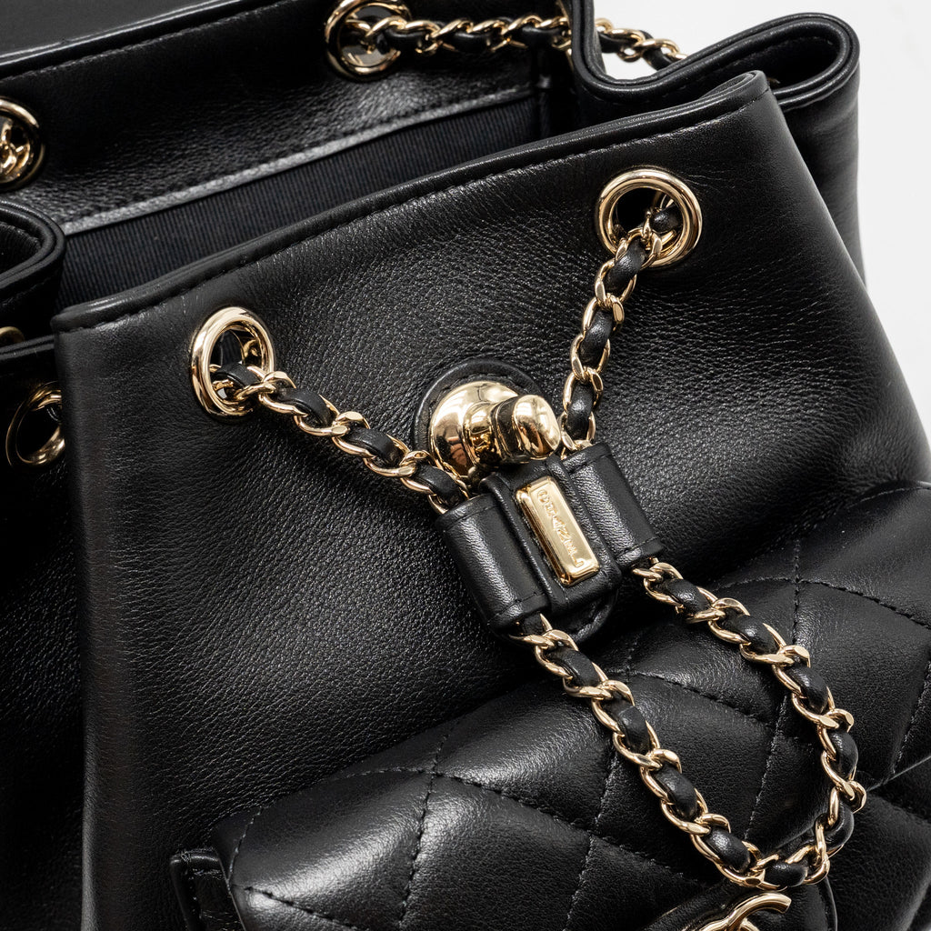 MINI DUMA BACKPACK CALFSKIN BLACK LGHW (MICROCHIP)