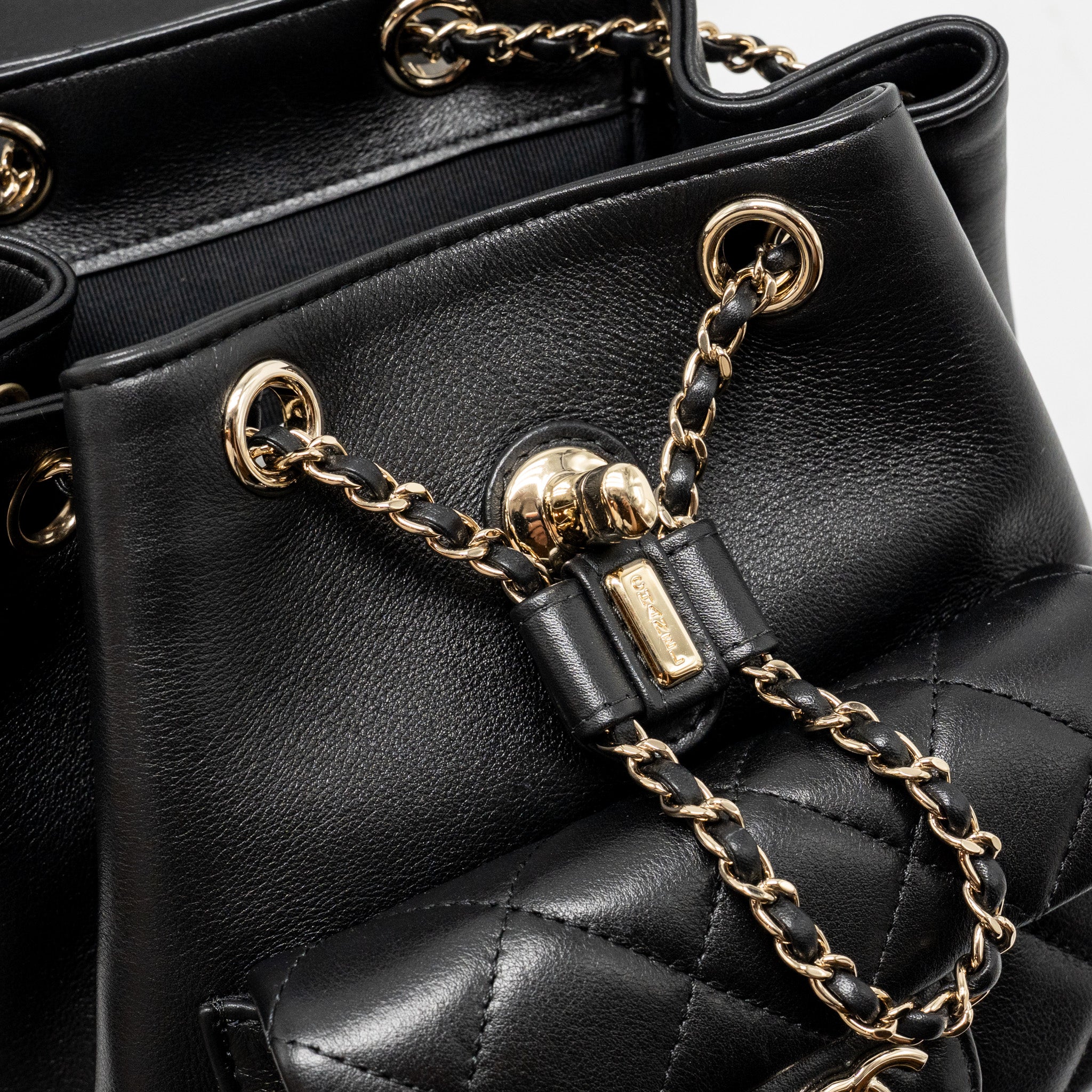MINI DUMA BACKPACK CALFSKIN BLACK LGHW (MICROCHIP)
