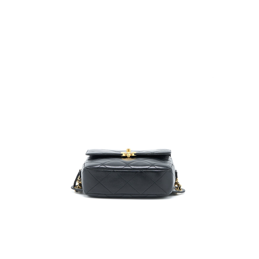 23P ADO BACKPACK LAMBSKIN BLACK GHW (MICROCHIP)