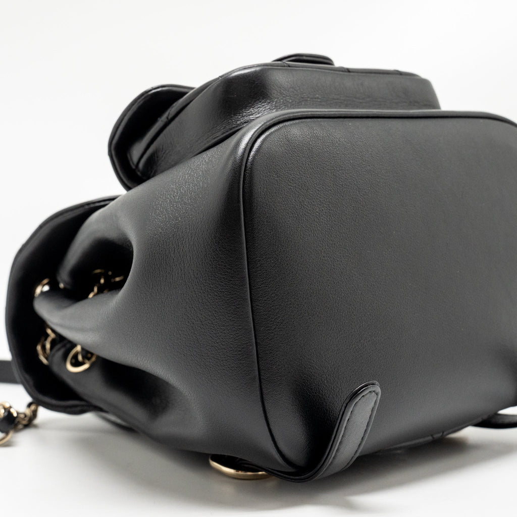 MINI DUMA BACKPACK CALFSKIN BLACK LGHW (MICROCHIP)