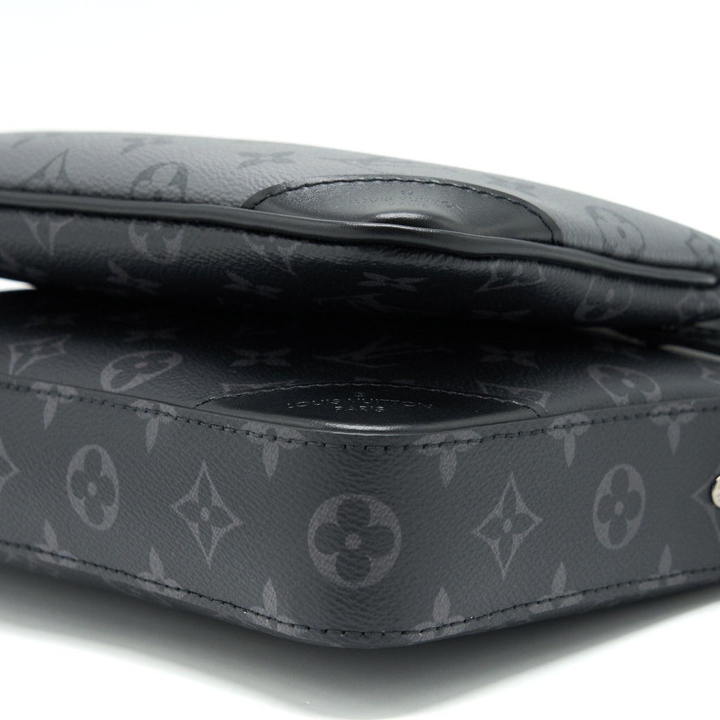 TRIO MESSENGER MONOGRAM ECLIPSE COATED CANVAS