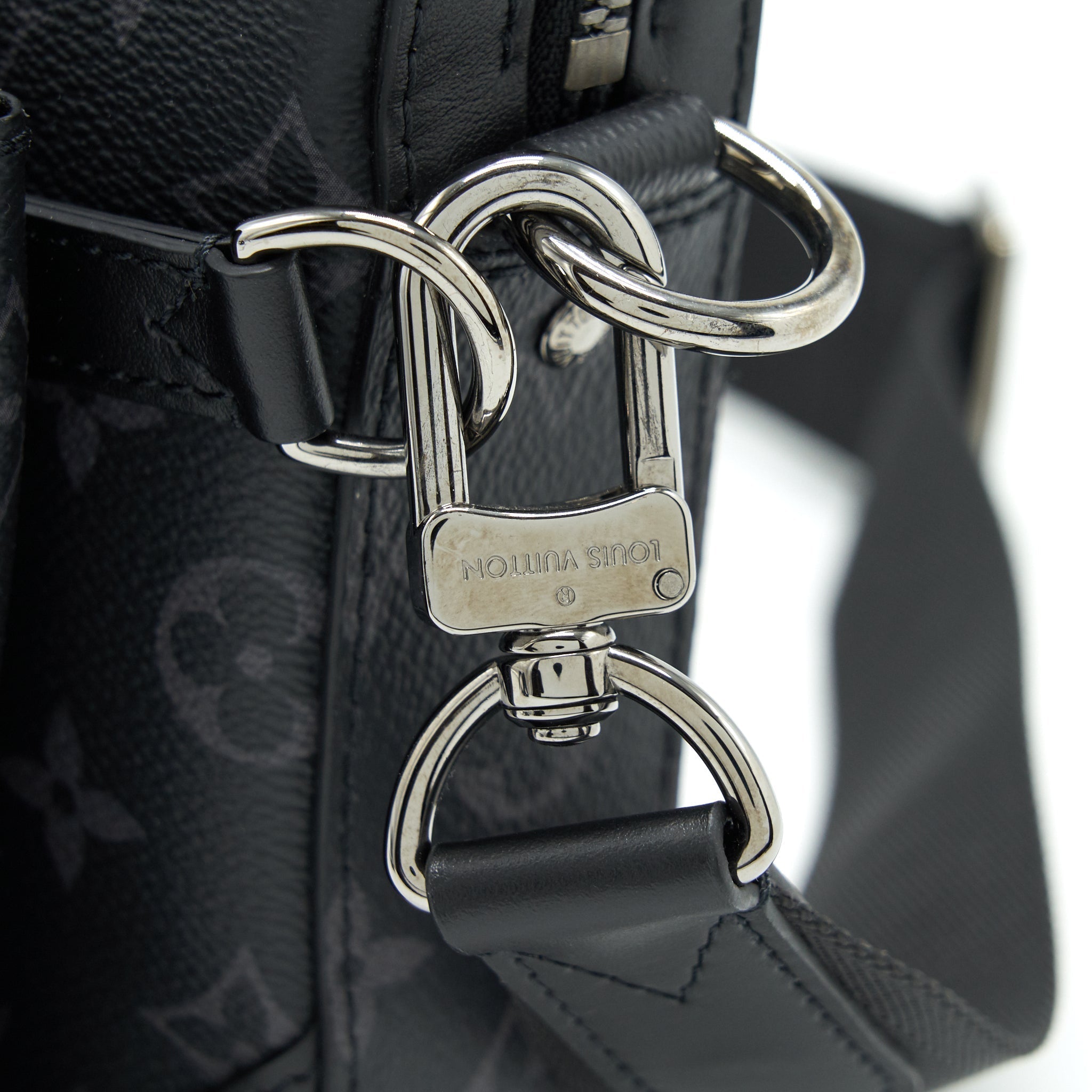 TRIO MESSENGER MONOGRAM ECLIPSE COATED CANVAS