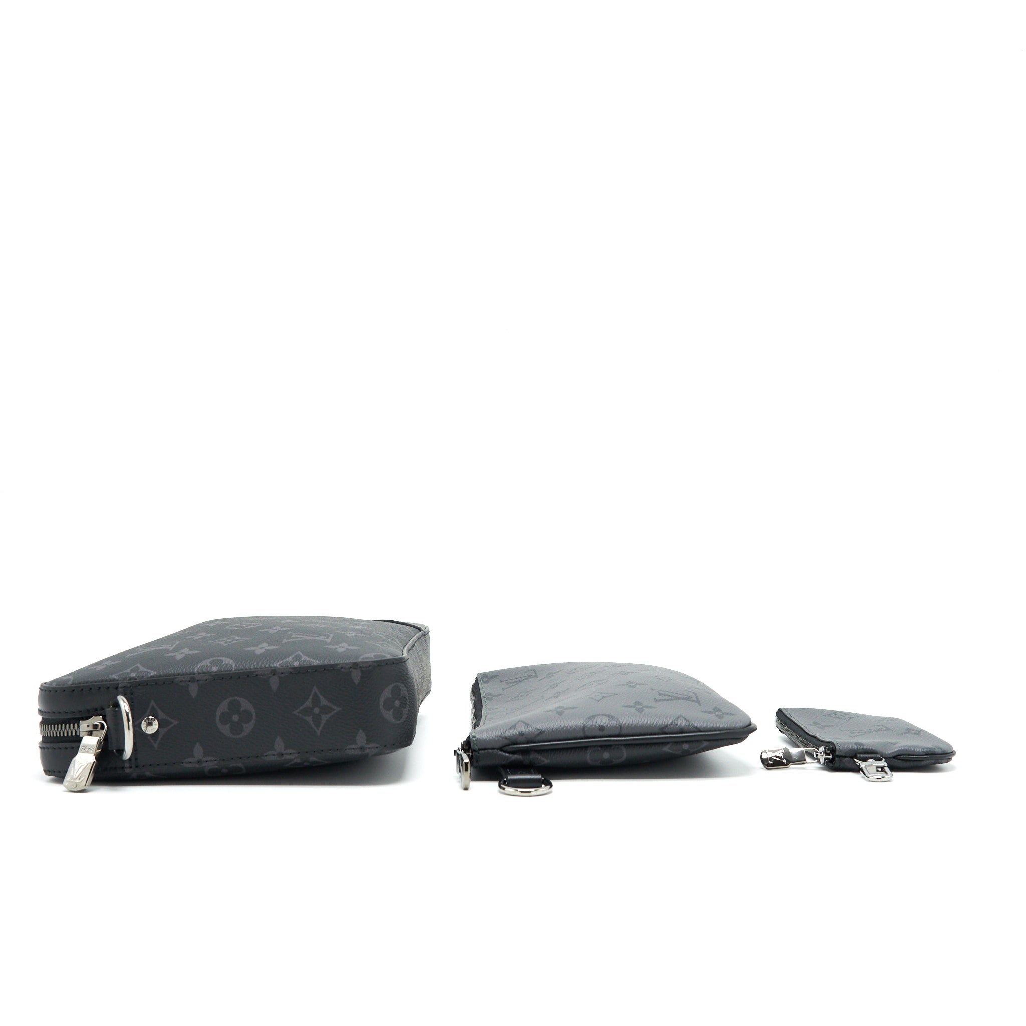 TRIO MESSENGER MONOGRAM ECLIPSE COATED CANVAS