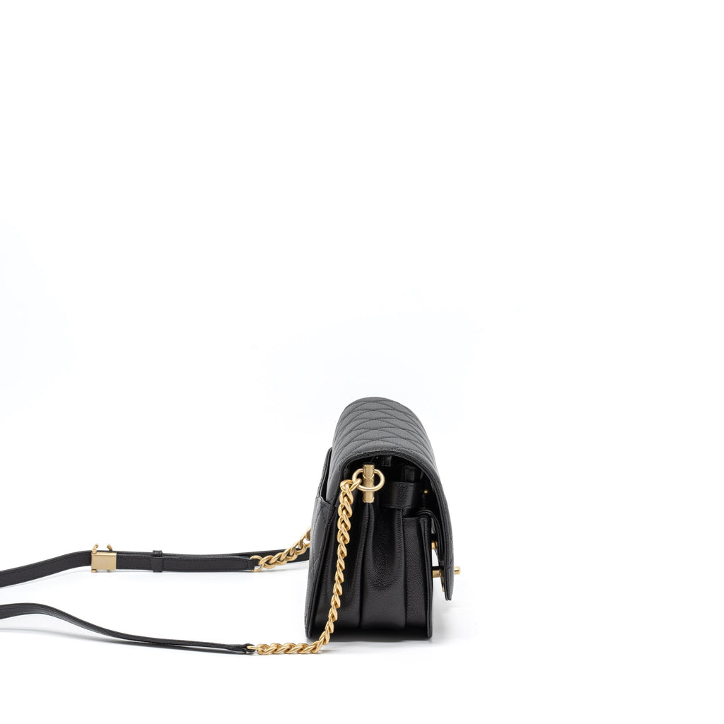 MESSENGER BAG CAVIAR BLACK BRUSHED GHW (MICROCHIP)