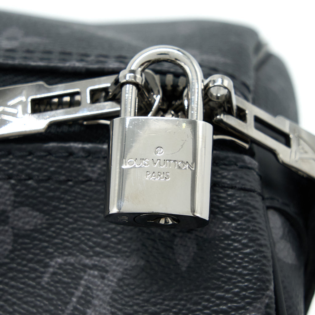 KEEPALL 55 WITH SHOULDER STRAP MONOGRAM ECLIPSE CANVAS SHW