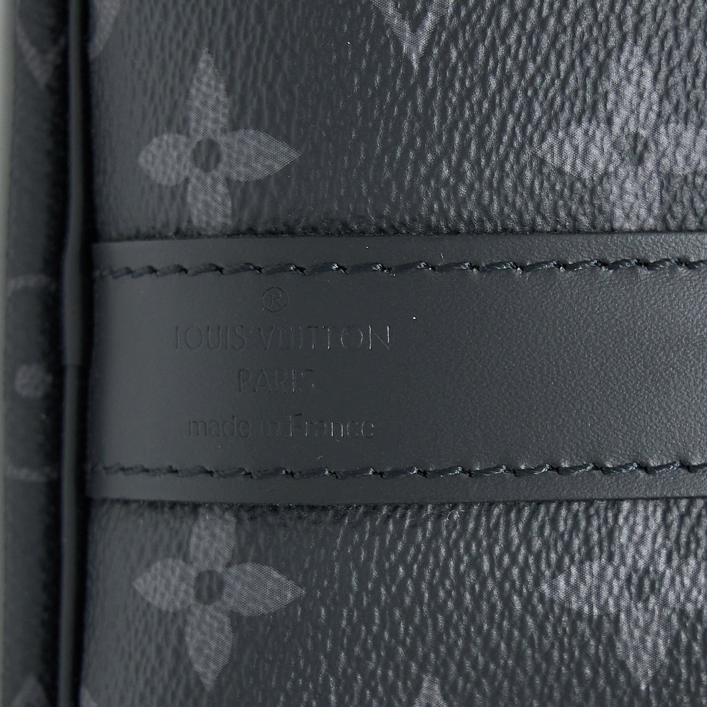 KEEPALL 55 WITH SHOULDER STRAP MONOGRAM ECLIPSE CANVAS SHW
