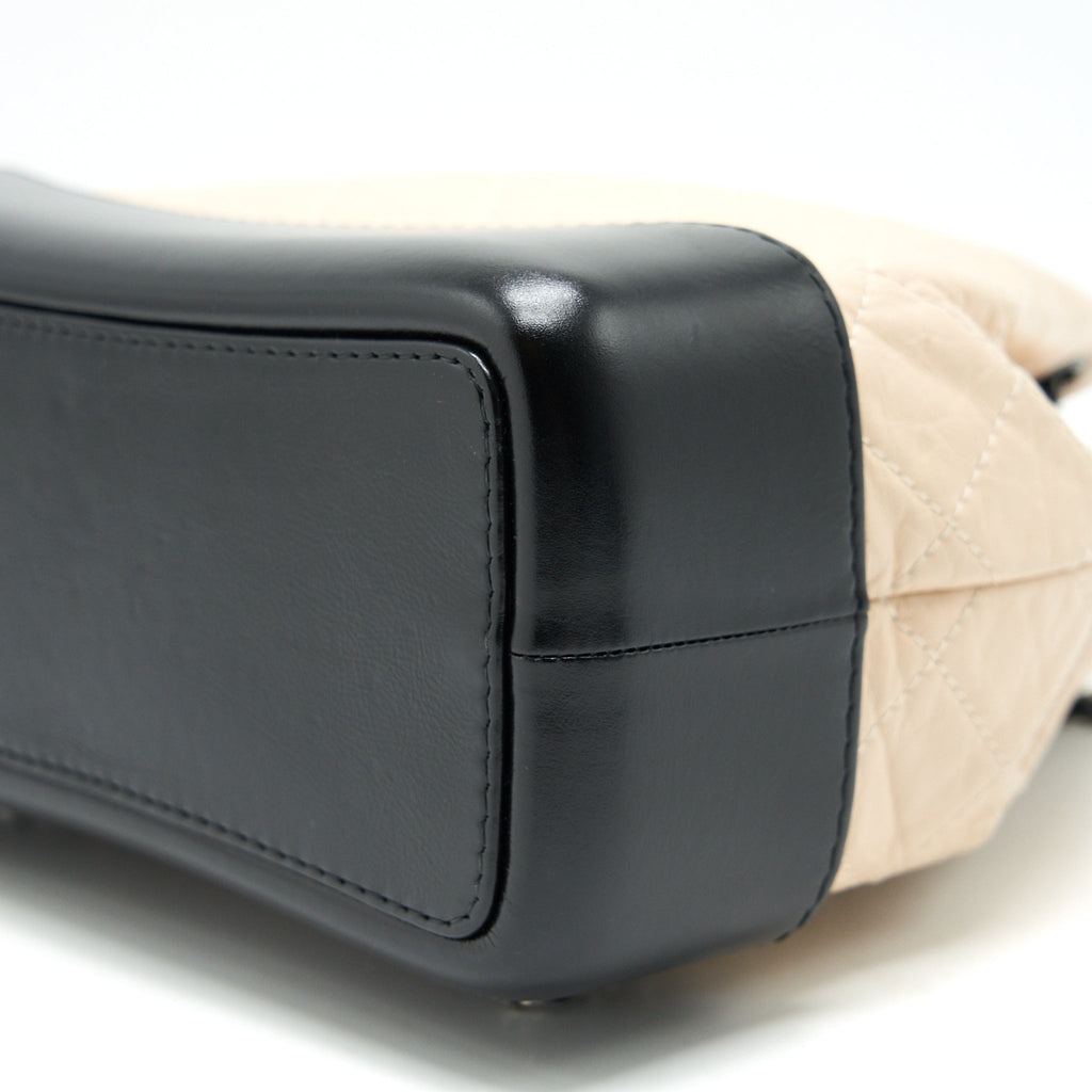 GABRIELLE BACKPACK IN AGED CALFSKIN QUILTED LEATHER BEIGE