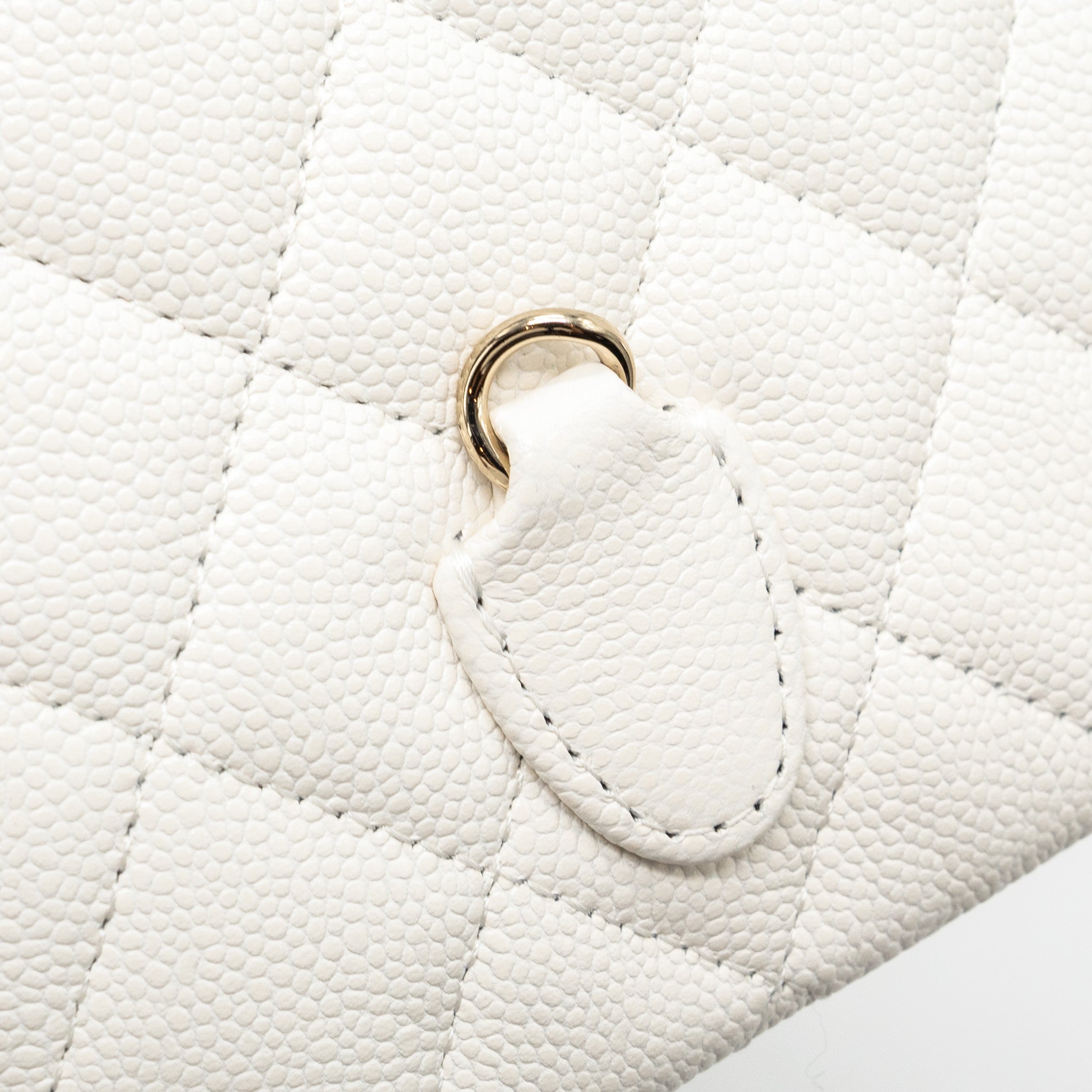 24C MINI BACKPACK/CROSSBODY BAG CAVIAR WHITE LGHW (MICROCHIP)