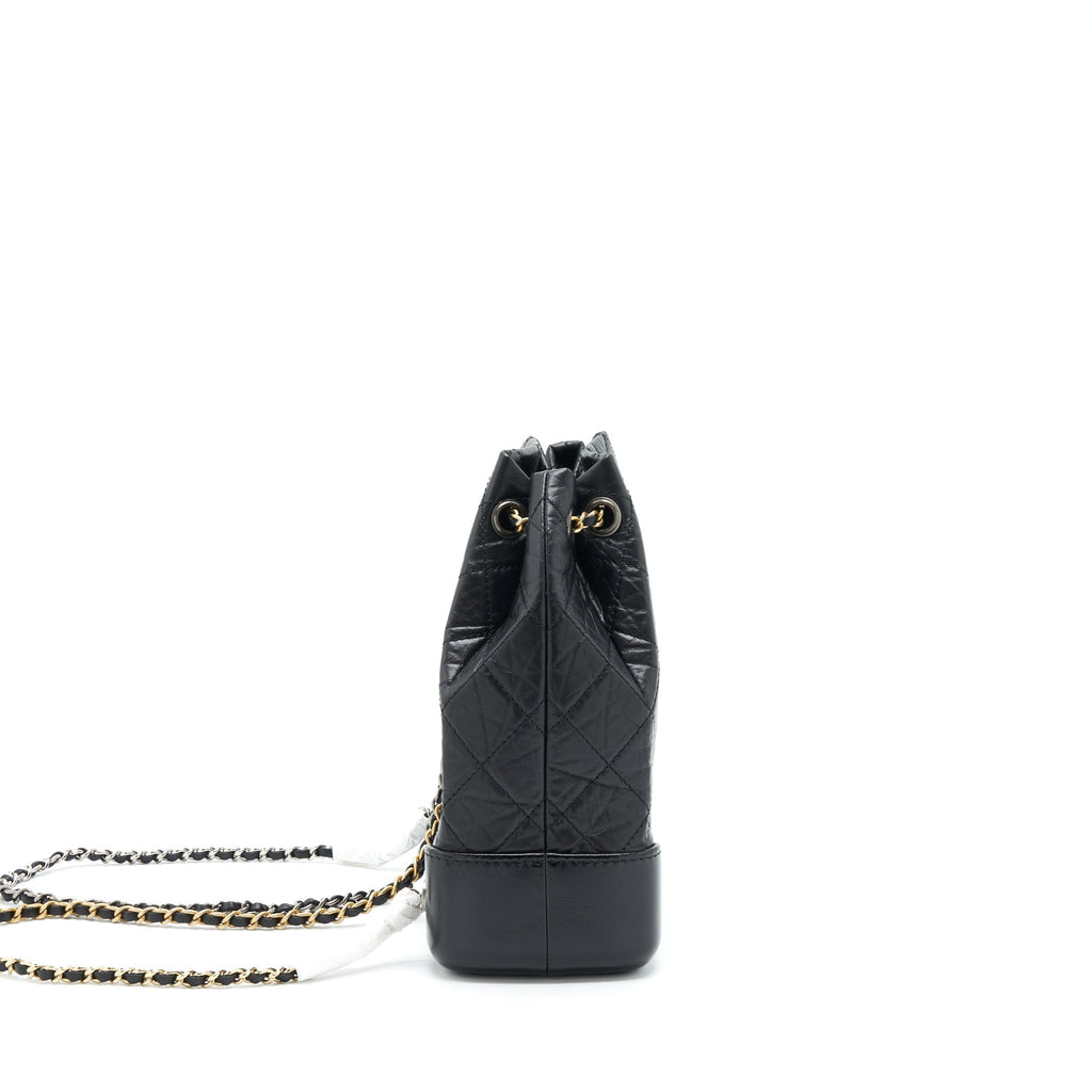 SMALL GABRIELLE BACKPACK CALFSKIN BLACK WITH MULTICOLOUR HARDWARE