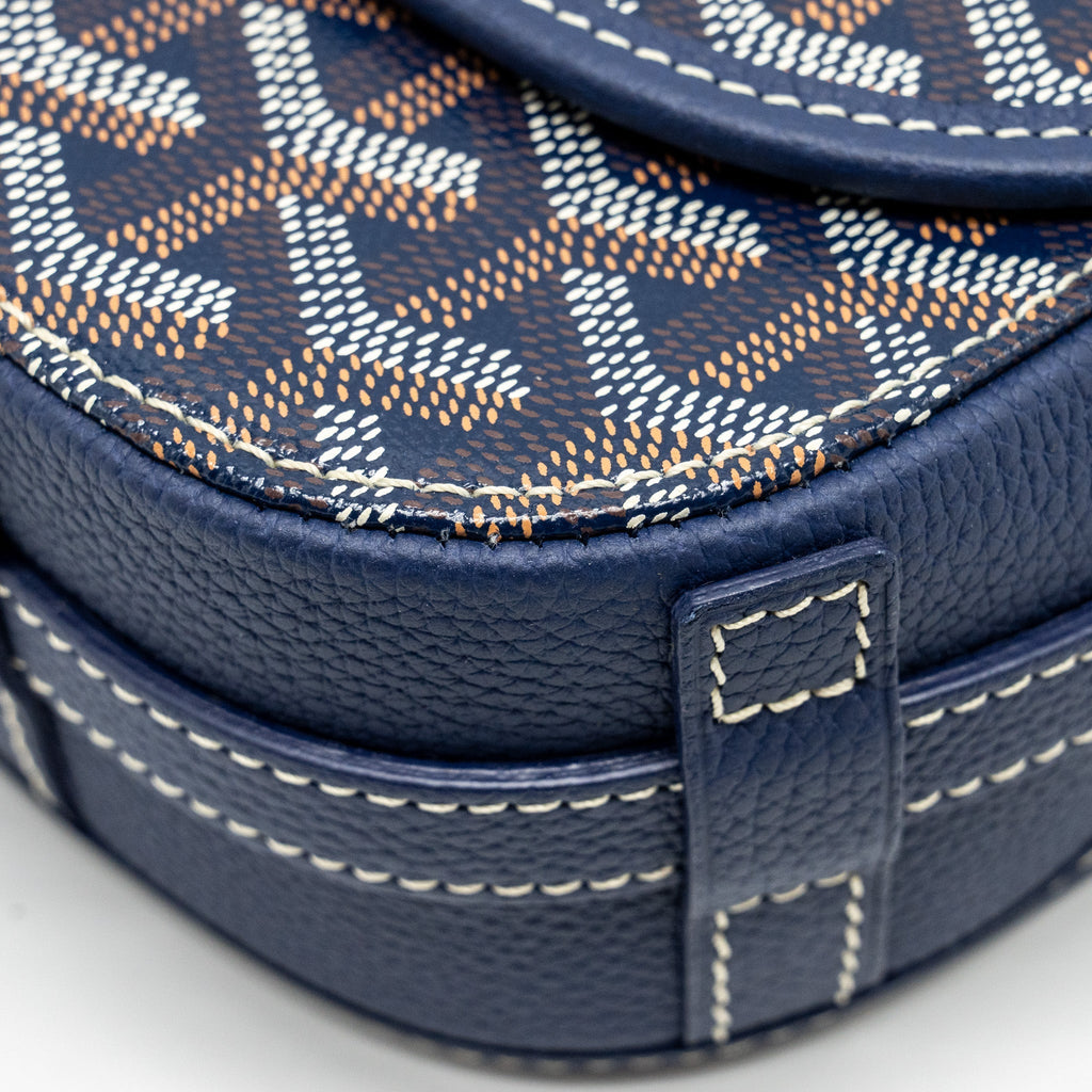 BELVEDERE PM MESSENGER BAG GOYARDINE CANVAS/CALFSKIN NAVY SHW