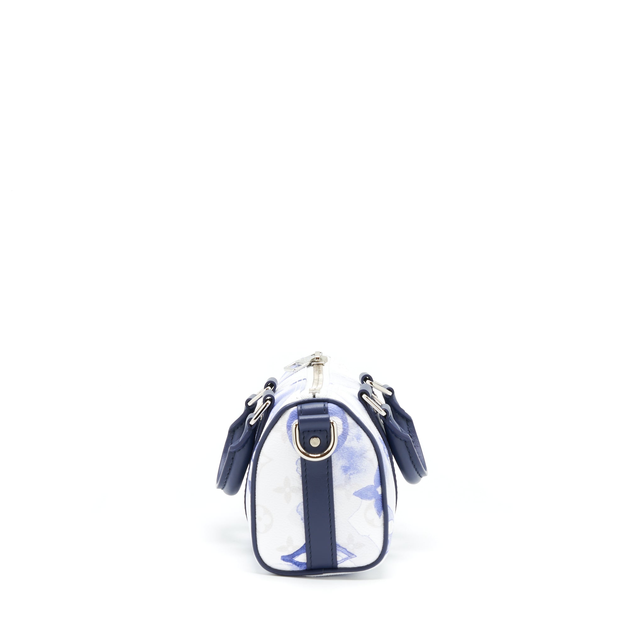 KEEPALL XS MONOGRAM WATERCOLOR BLUE CANVAS SHW