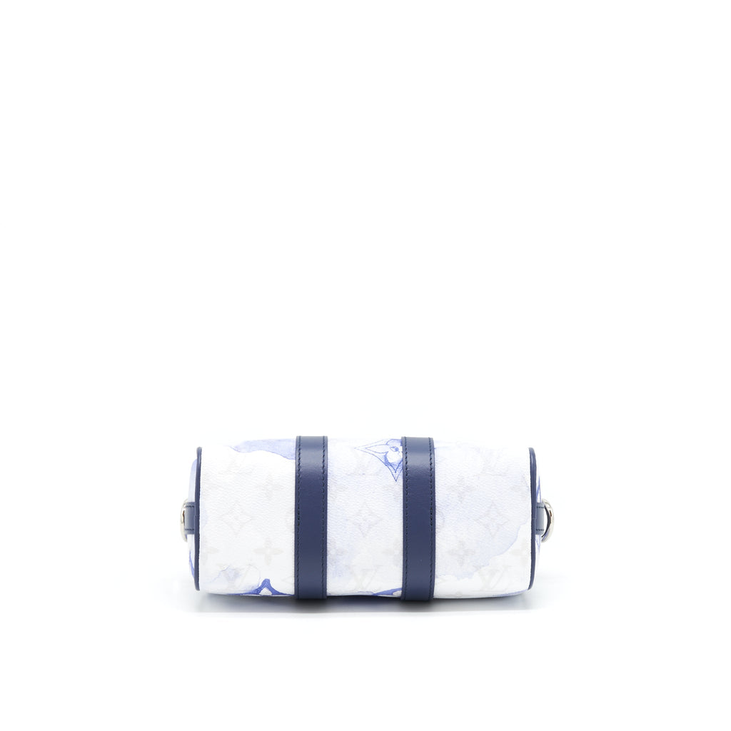 KEEPALL XS MONOGRAM WATERCOLOR BLUE CANVAS SHW