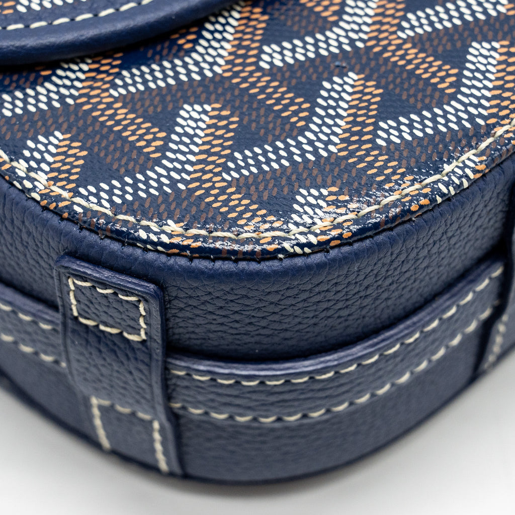 BELVEDERE PM MESSENGER BAG GOYARDINE CANVAS/CALFSKIN NAVY SHW