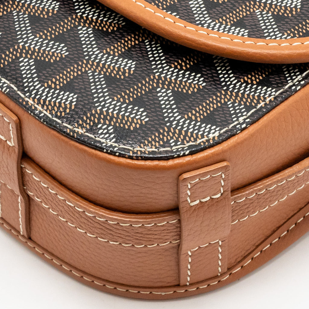 BELVEDERE PM MESSENGER BAG GOYARDINE CANVAS/CALFSKIN TAN SHW