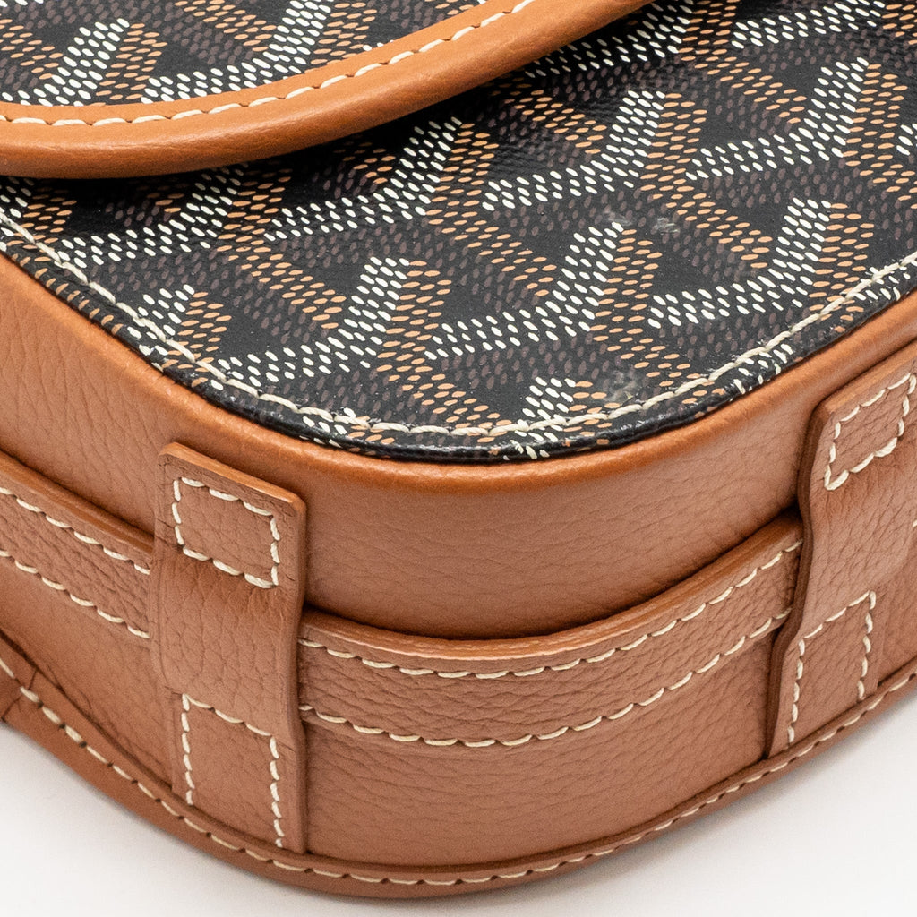 BELVEDERE PM MESSENGER BAG GOYARDINE CANVAS/CALFSKIN TAN SHW