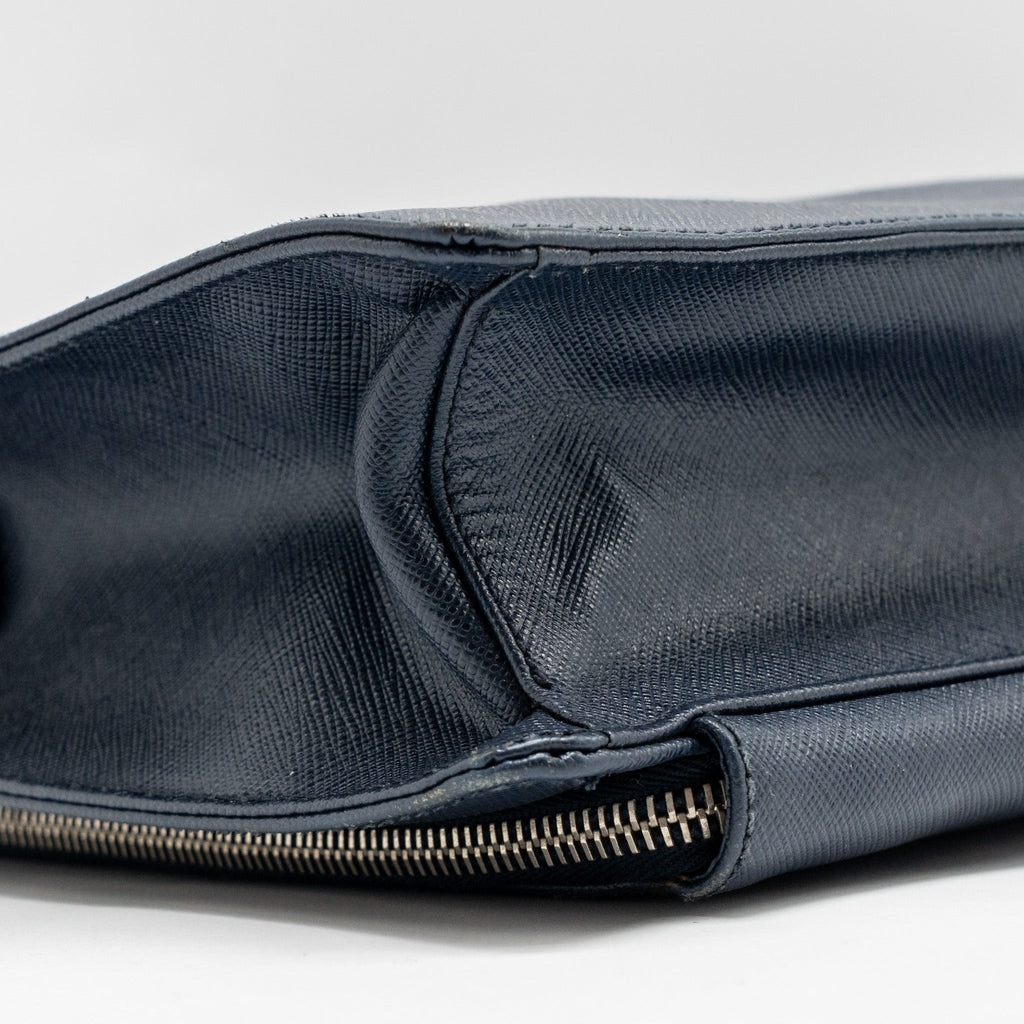 SAFFIANO TRAVEL BRIEFCASE CALFSKIN DARK BLUE SHW