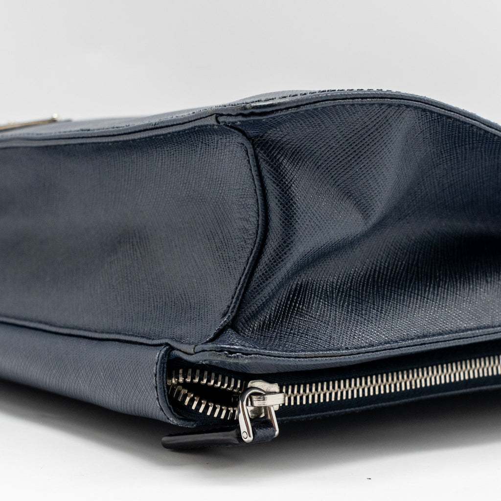 SAFFIANO TRAVEL BRIEFCASE CALFSKIN DARK BLUE SHW
