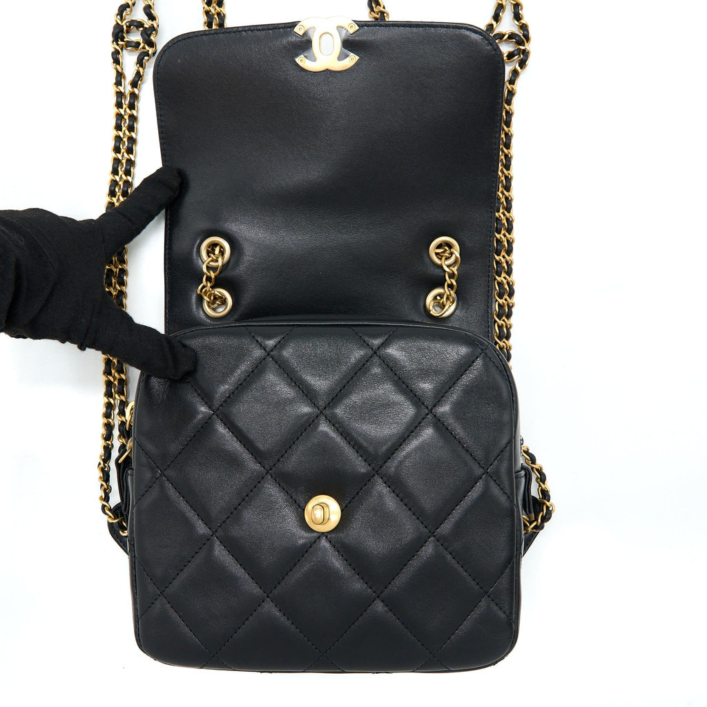 23P ADO BACKPACK LAMBSKIN BLACK GHW (MICROCHIP)