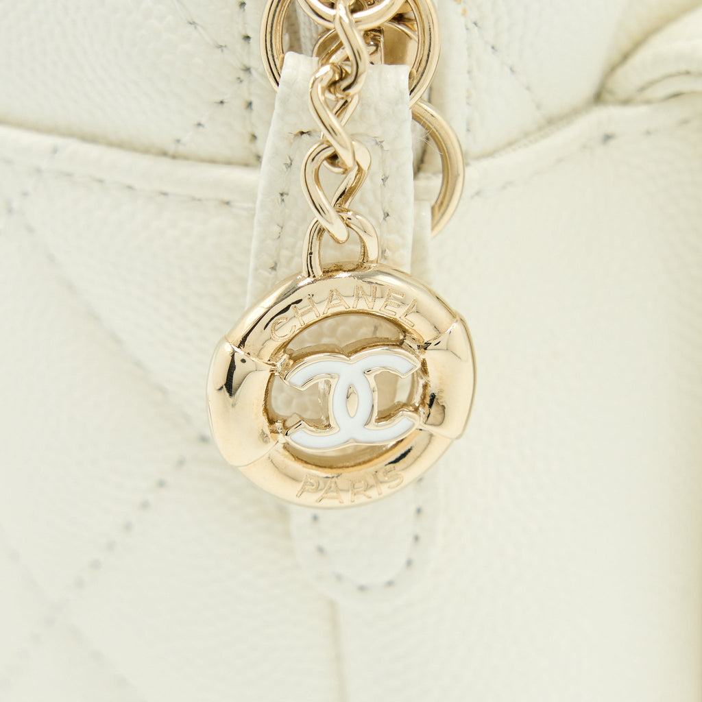 QUILTED MINI CC DAY BACKPACK CAVIAR WHITE LGHW
