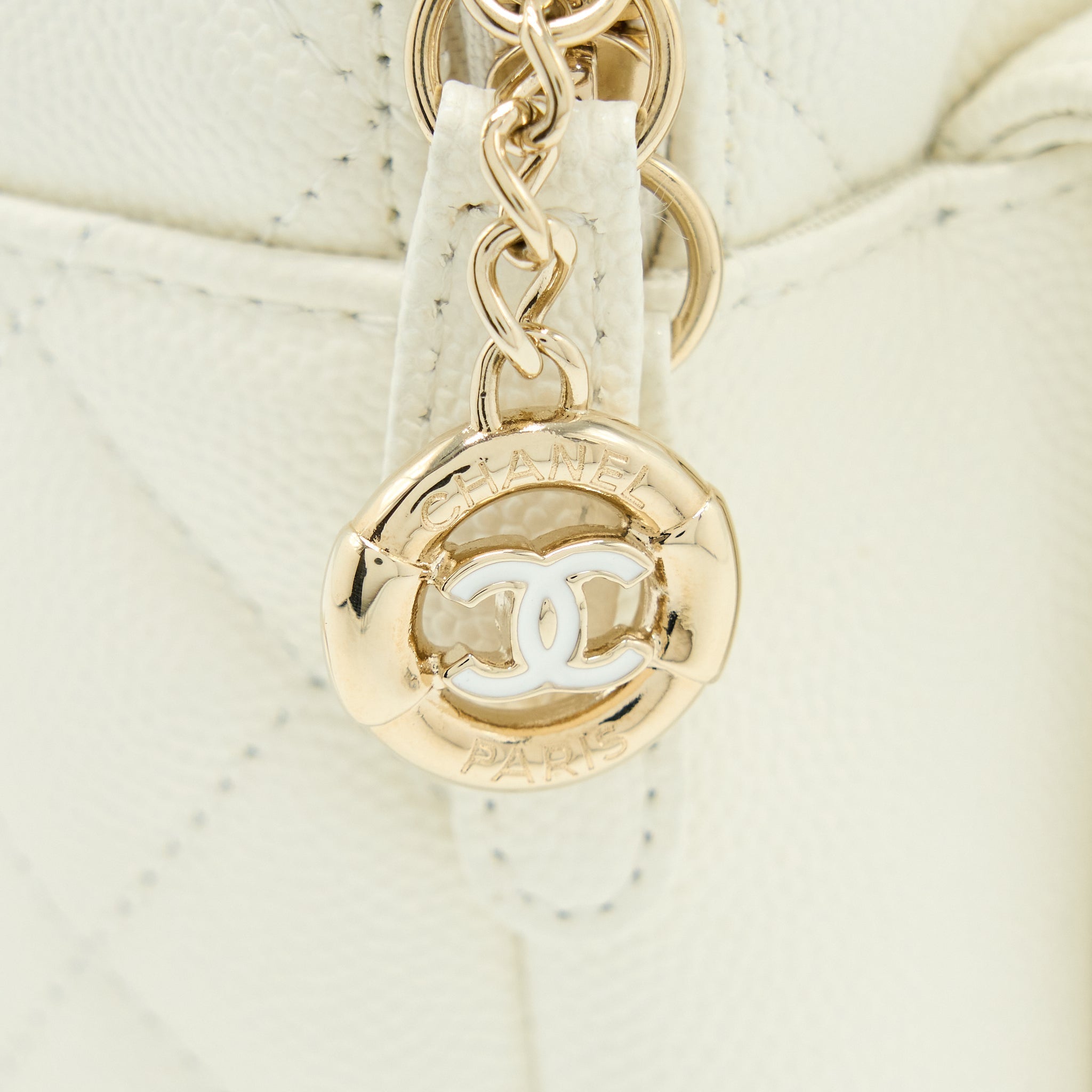 QUILTED MINI CC DAY BACKPACK CAVIAR WHITE LGHW