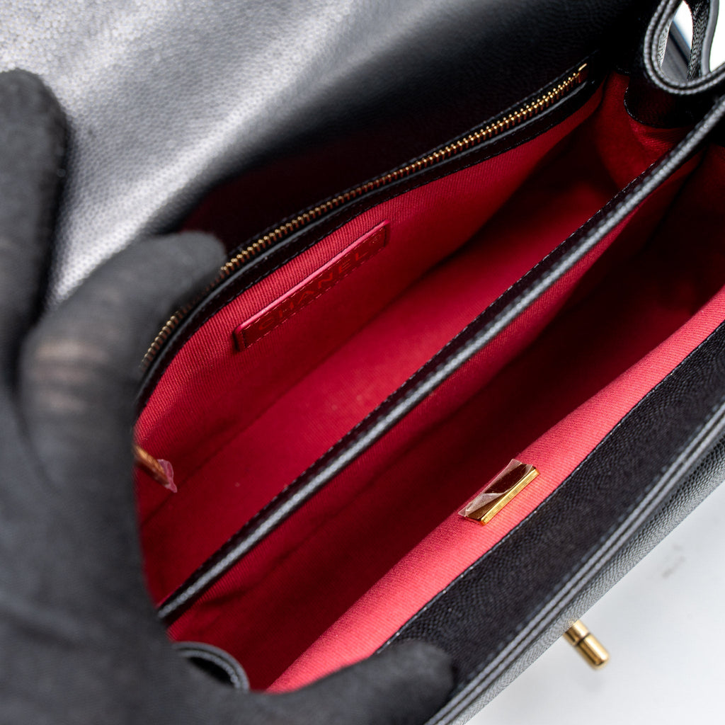 MESSENGER BAG CAVIAR BLACK BRUSHED GHW (MICROCHIP)