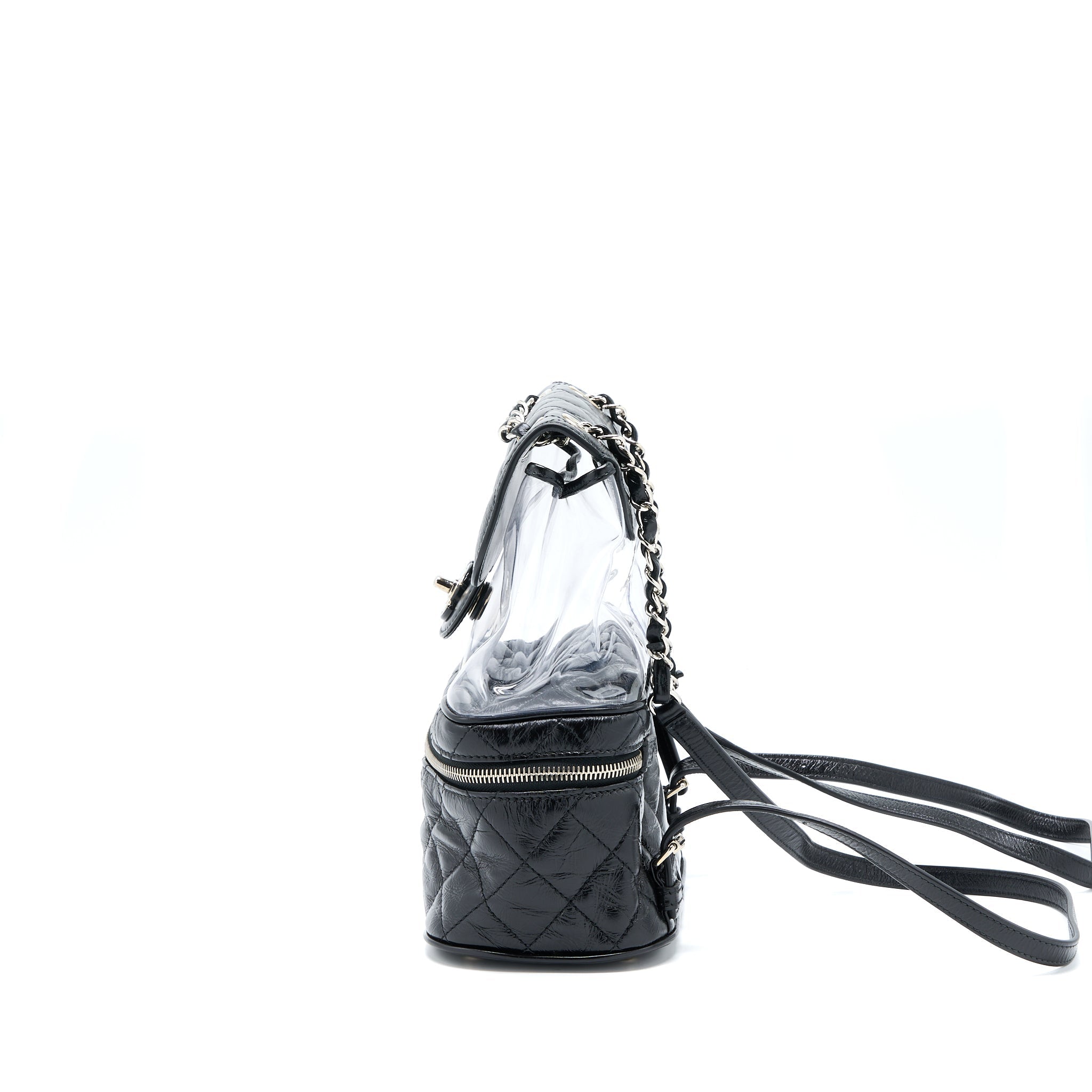 PVC AQUARIUM BACKPACK BLACK PVC/AGED CALFSKIN SHW