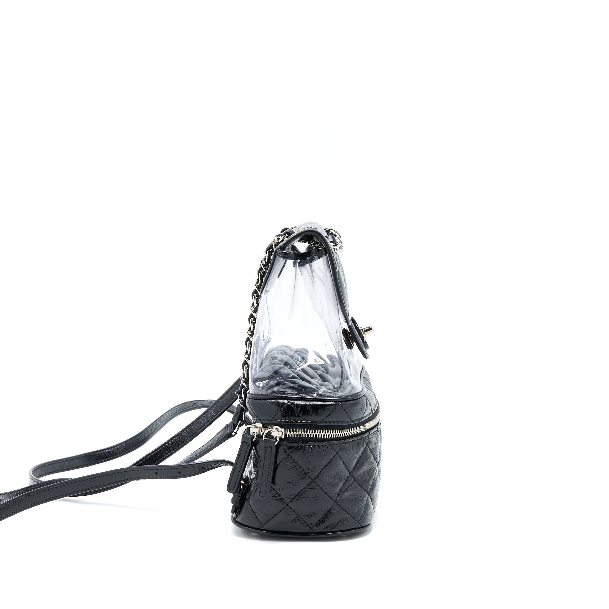 PVC AQUARIUM BACKPACK BLACK PVC/AGED CALFSKIN SHW