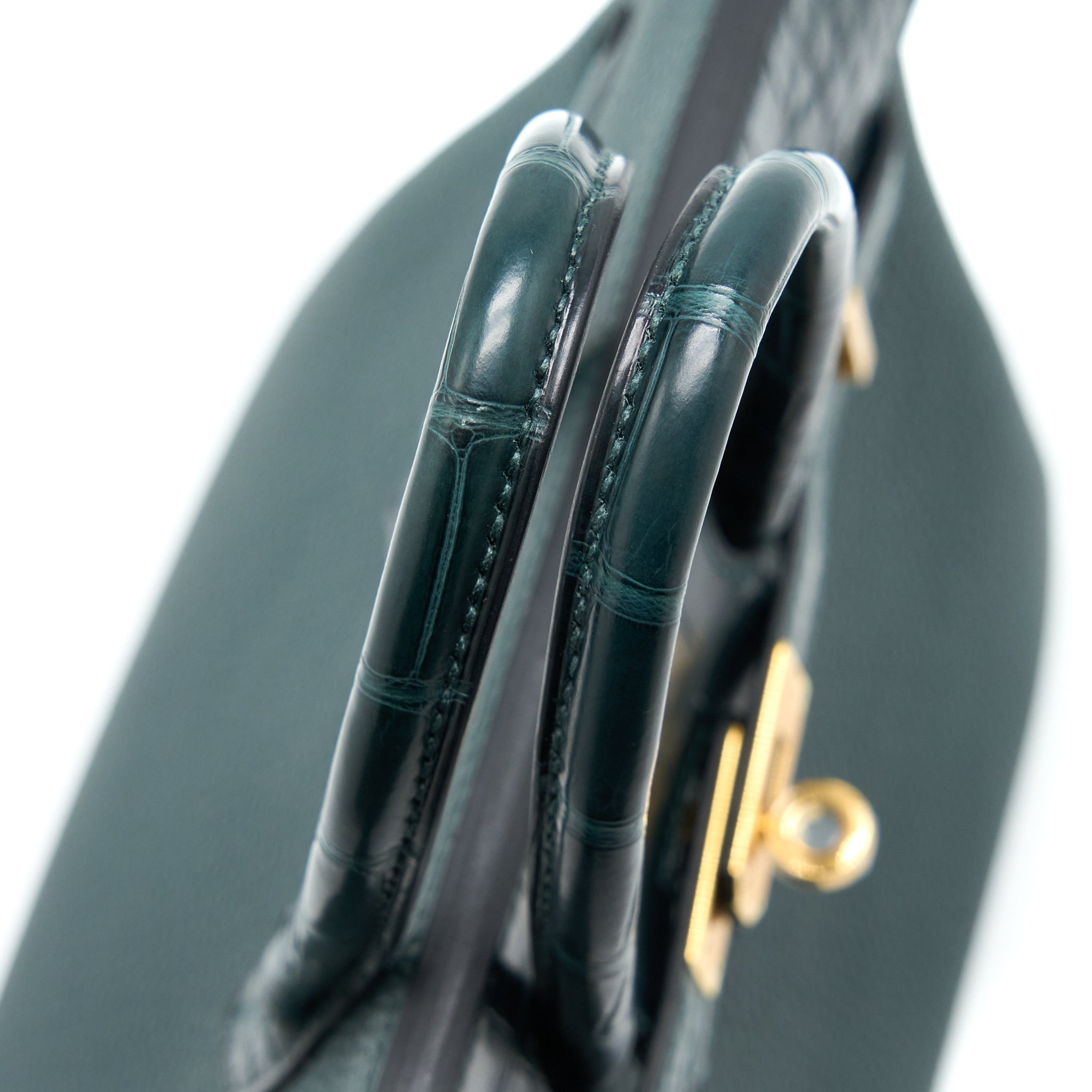HERME BIRKIN 25 TOUCH TOGO/ALLIGATOR MISSISSIPPIENSIS VERT CYPRES GHW