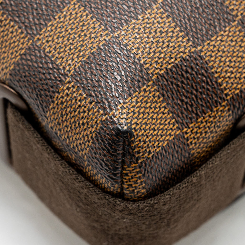 BROOKLYN PM MESSENGER BAG DAMIER EBENE CANVAS BROWN HARDWARE