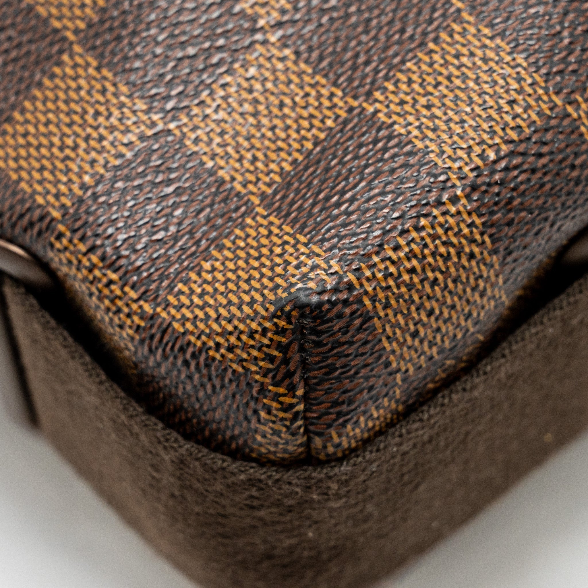 BROOKLYN PM MESSENGER BAG DAMIER EBENE CANVAS BROWN HARDWARE