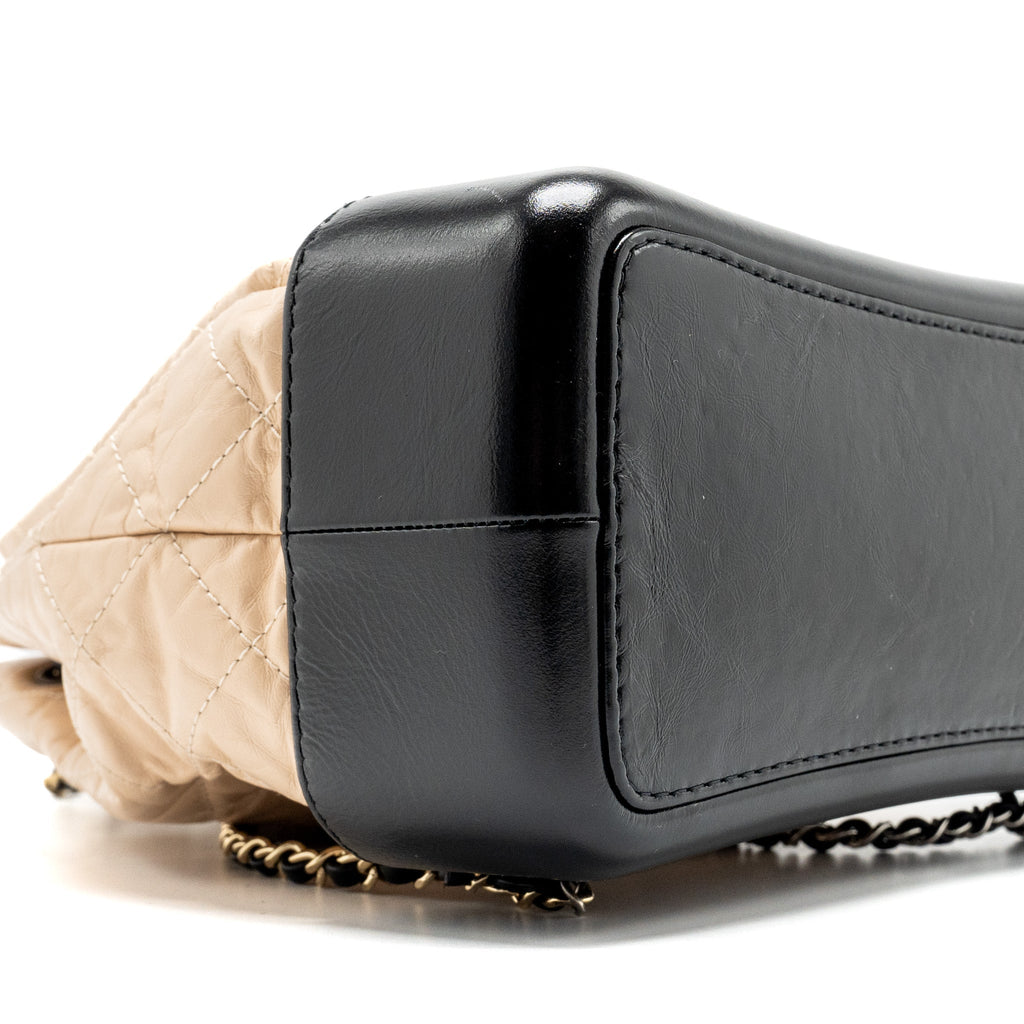 MEDIUM GABRIELLE BACKPACK AGED CALFSKIN BEIGE/BLACK MULTICOLOUR HARDWARE