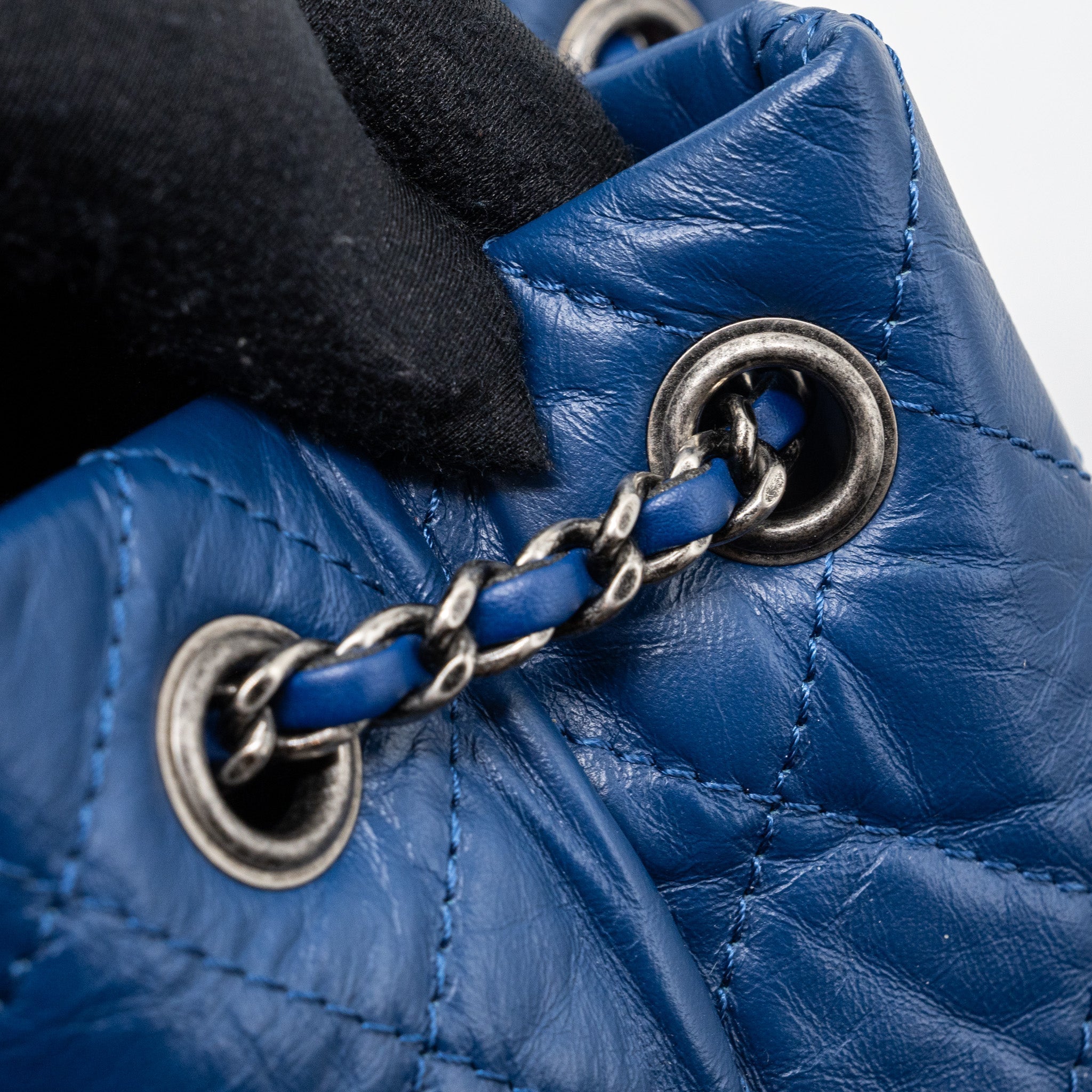 MEDIUM GABRIELLE BACKPACK AGED CALFSKIN BLUE MULTICOLOUR HARDWARE