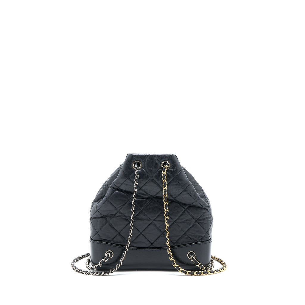 SMALL GABRIELLE BACKPACK AGED CALFSKIN BLACK MULTICOLOUR HARDWARE