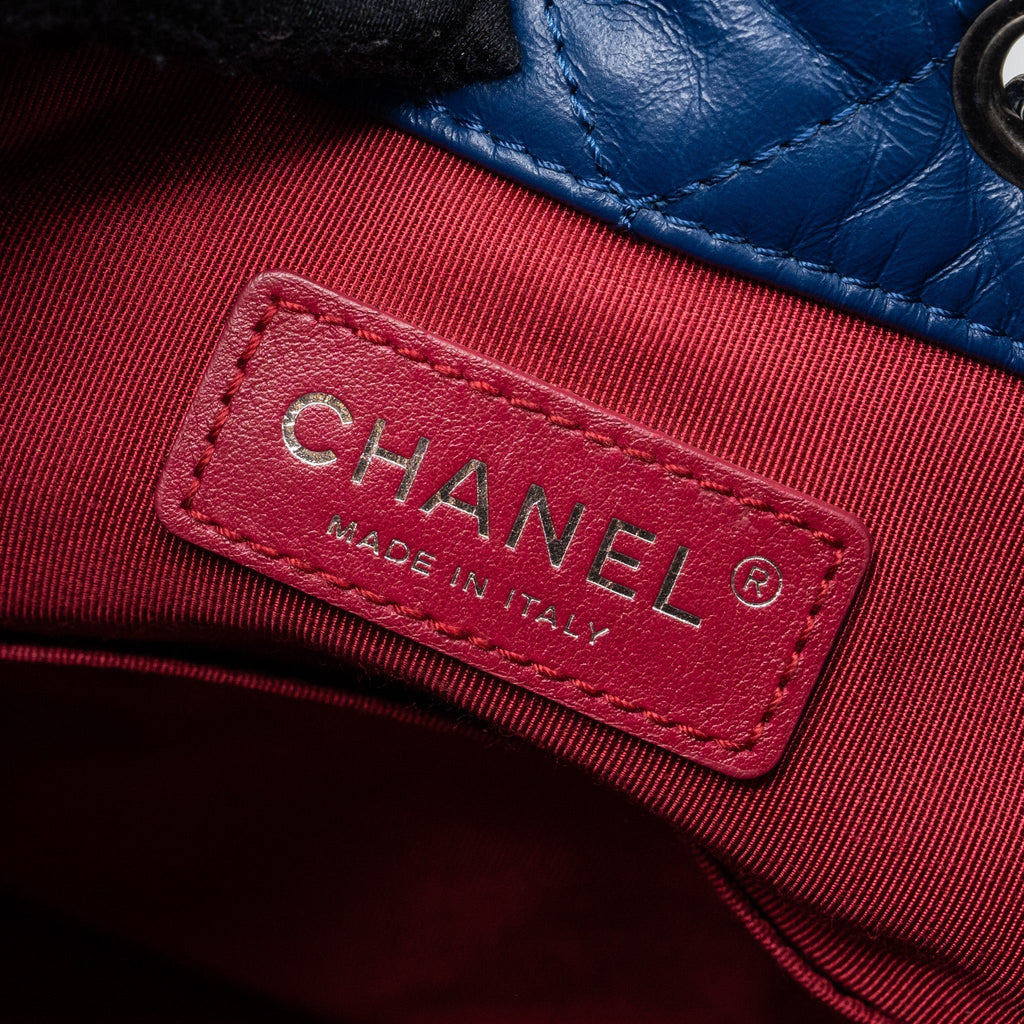 MEDIUM GABRIELLE BACKPACK AGED CALFSKIN BLUE MULTICOLOUR HARDWARE